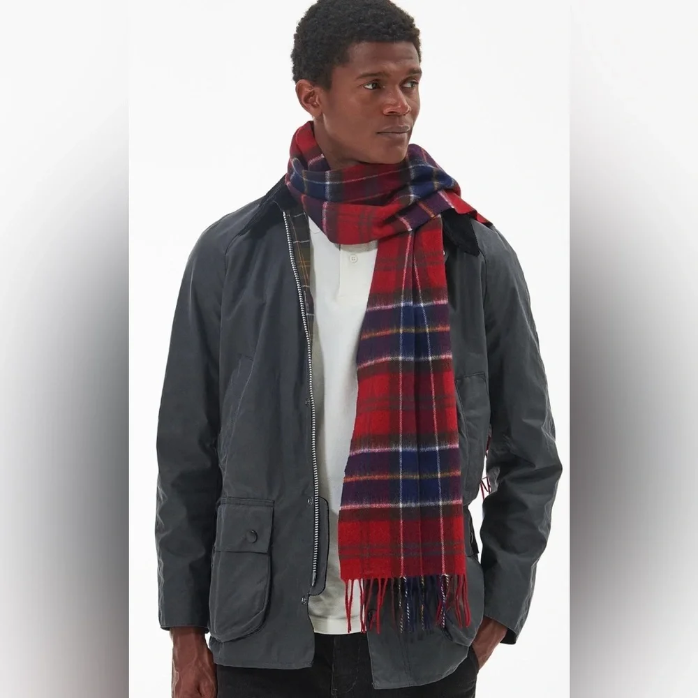 BARBOUR Wool Cashmere Tartan Scarf - Unisex